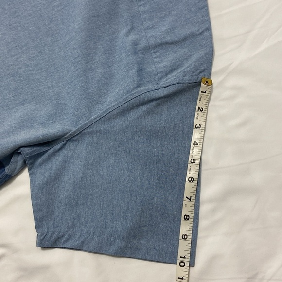 MEN’S BLUE COLOR BLOCK, SHORT SLEEVE CASUAL SHIRT.SIZE-LARGE. - Picture 8 of 12